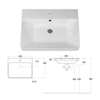 Напольная тумба под раковину Brevita Victory 60 УТ000023620 серый